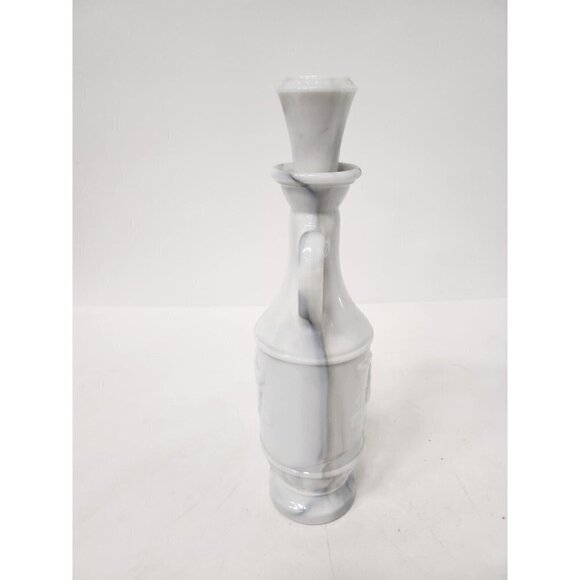 VINTAGE 1971 Jim Beam Greek Olympian Thrower Milk Glass Marble Whiskey Decanter - Picture 6 of 7